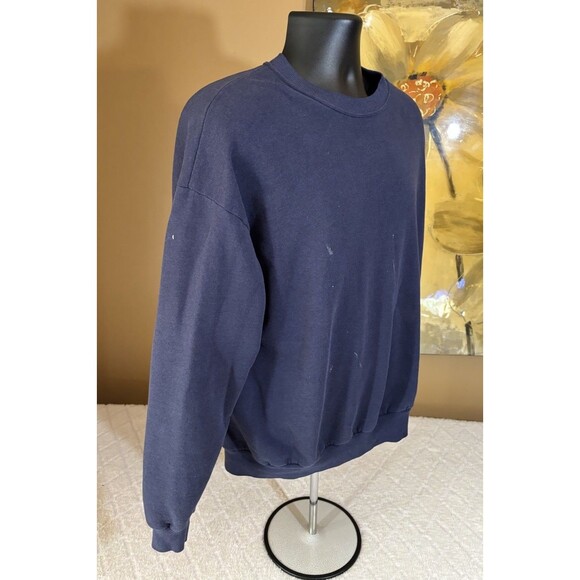 Vintage Jerzees USA Made Solid Blue Sweatshirt Men’s Size XL See Details - Picture 6 of 15